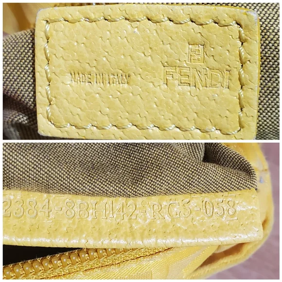 FENDI Zucca Zip Code Shoulder Yellow Bag - Picture 3 of 12